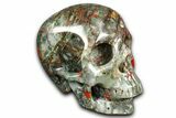 Realistic Bloodstone (Heliotrope) Skull - South Africa #382167-1